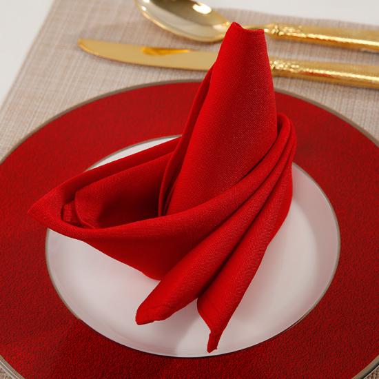 Servilletas de mesa plegables rojas de tela reflectante