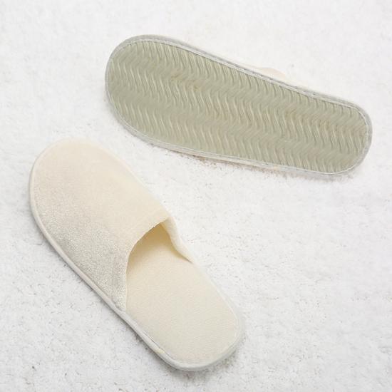 Pantuflas de spa con punta abierta de terciopelo para mujeres y hombres